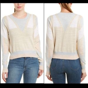 NWT WILDFOX Cream Gray Patterned Crewneck Sweater